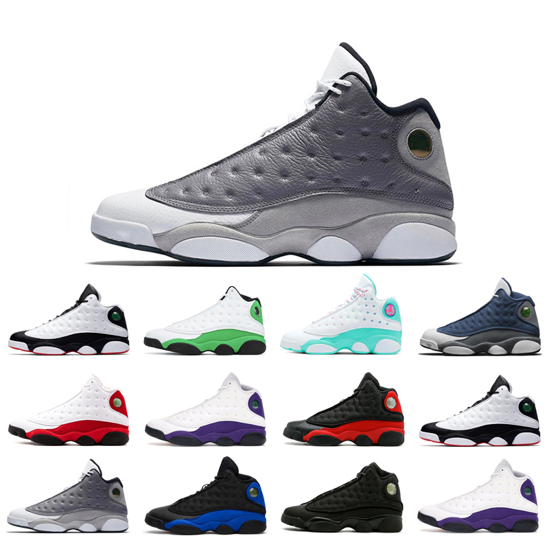 

13s man basketball shoes Atmosphere Grey Aurora Green Black Cat bred Chicago court purple Flint He Got Game Hyper Royal LUCKY playground trainer athletic classic