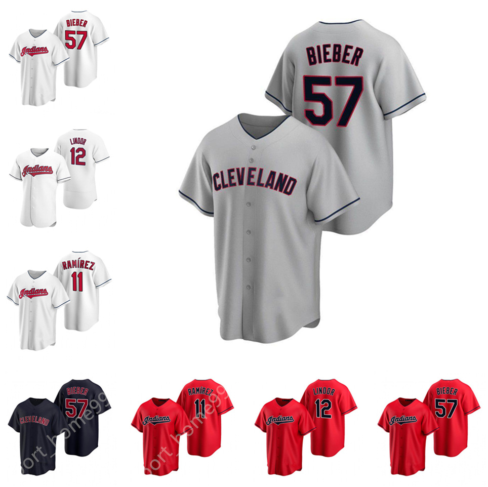 

2021 Custom Cleveland 11 Jose Ramírez 57 Shane Bieber Jersey 12 Francisco Lindor 20 21 Men Women Youth Baseball Jerseys, Colour 10