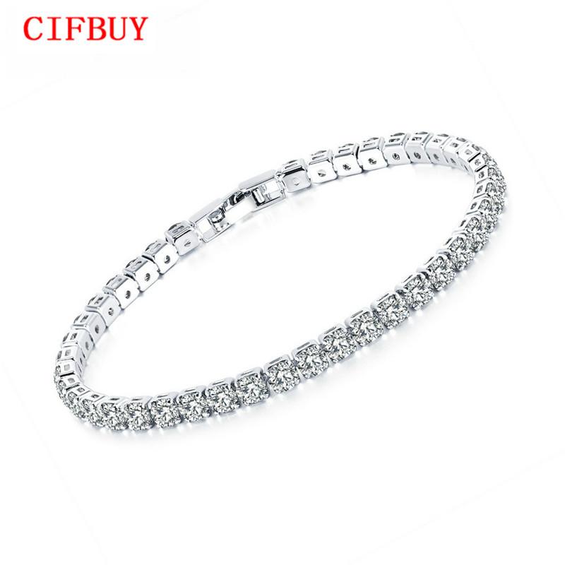 

Charm Bracelets Gorgeous Cubic Zirconia Tennis Bracelet For Women 3 Colors Bridesmaid Female Wedding/ Birthday / Bridal Jewelry Gift DS984, Golden;silver