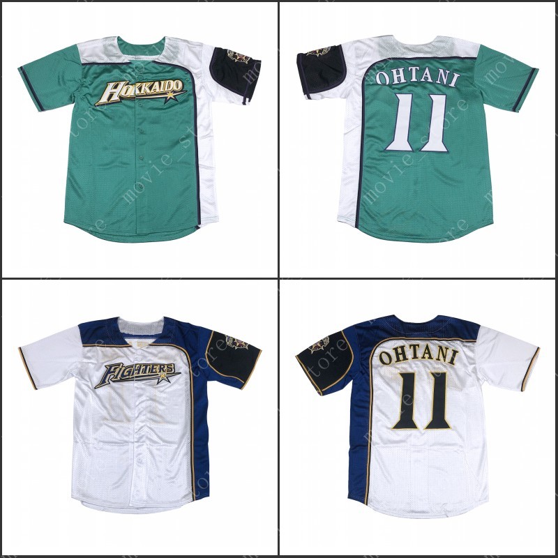 

Men's Hokkaido Nippon Ham Fighters 11 Shohei Ohtani Baseball Jersey Stitched, Green