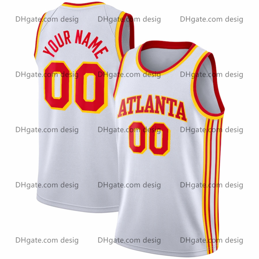 

Men Atlanta Hawks White 2021 Swingman Custom Jersey Association Edition, Black
