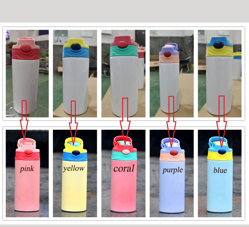 

NEW 12oz UV Color Changing Tumbler Sublimation STRAIGHT Sippy Cups Kids Mugs Stainnless Steel Baby Bottle Double Wall Vacuum Feeding Nursing Bottle, Pink