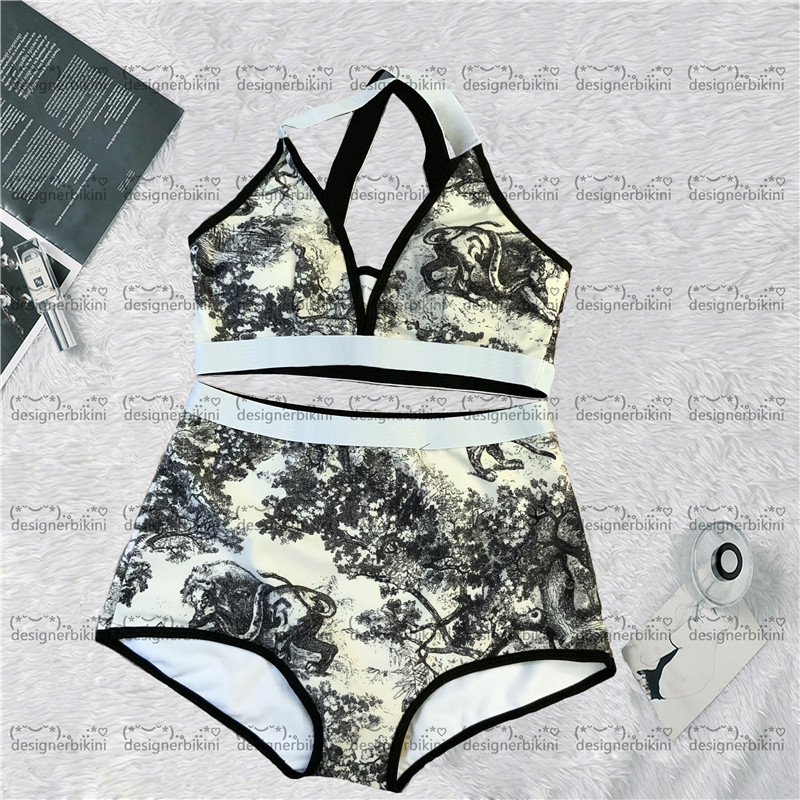 

Top Tiger Bikinis Hipster Top Quality Padded Women's Luxury Swimsuits Outdoor Beach Tourism Vacation Bandage Designer Wear, White;black