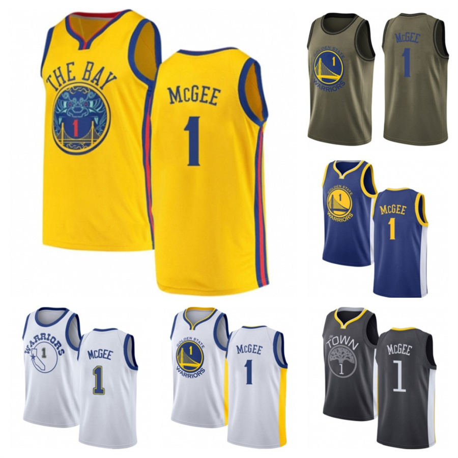 

2021 JaVale custom men women youth 1 McGee Golden State Warrior basketball jerseys red Blue jersey leave number name, Black;red
