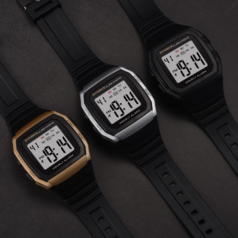 

Wristwatches SYNOKE Watch Men Sports Digital Fashion Unisex Waterproof Alarm Men's Watches Male Electronic Clock Relogio Masculino, Gold