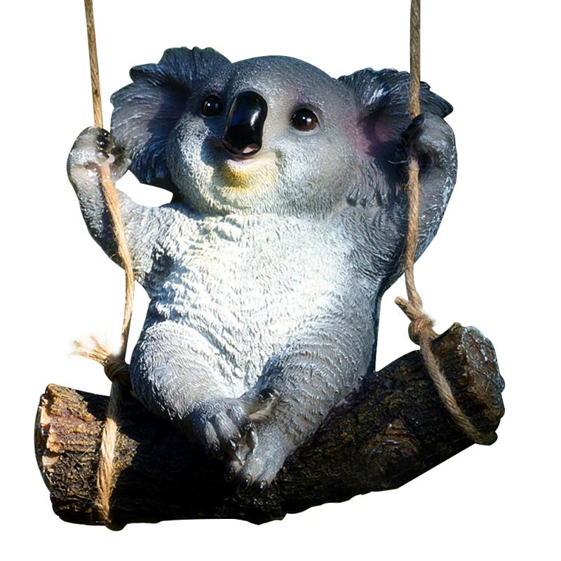 

Decorative Objects & Figurines Props Office Home Ornament Decorations Cartoon Figurine Statue Swing Koala Garden Cute Landscape House Access