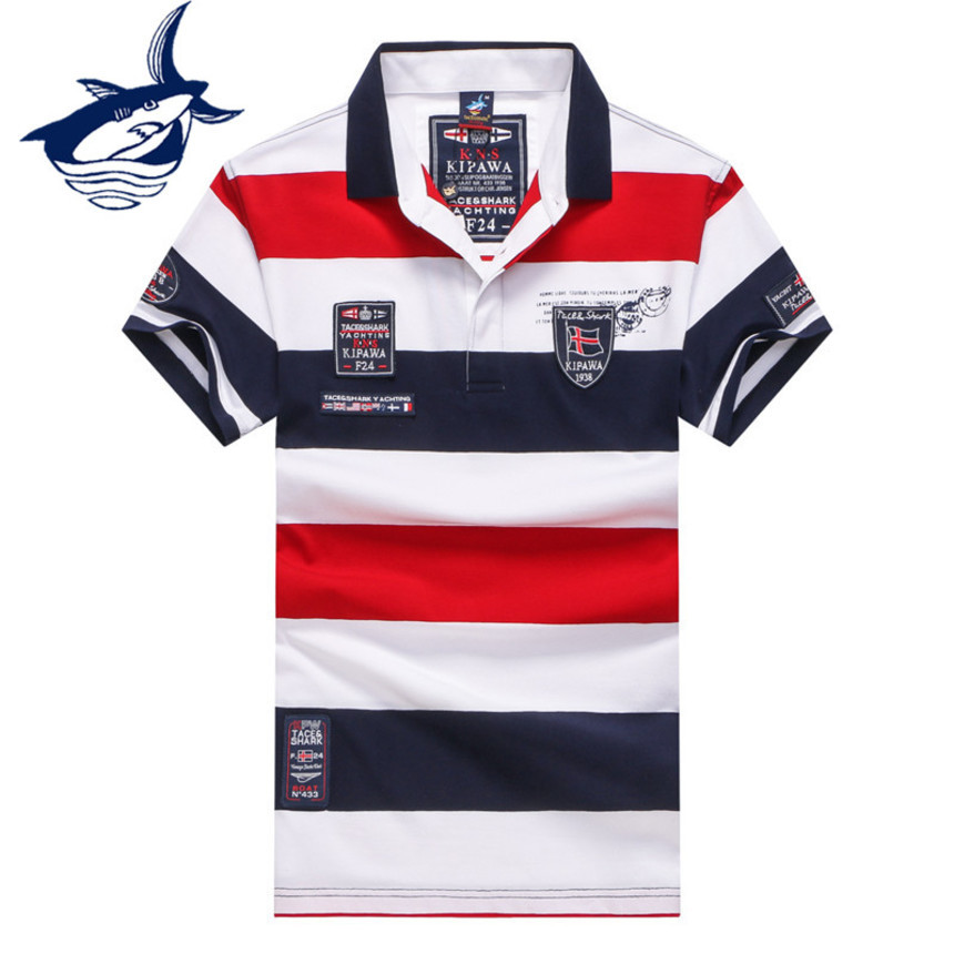 

tace & shark men's polo, famous brand clothing, striped cotton short sved classic and busins, summer, 2020, White;black