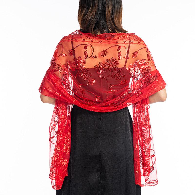 

Scarves Elegant Women Shiny Sequins Evening Dress Shawl Bride And Bridesmaid Wedding Party Decoration Scarf Lady Capes Wraps