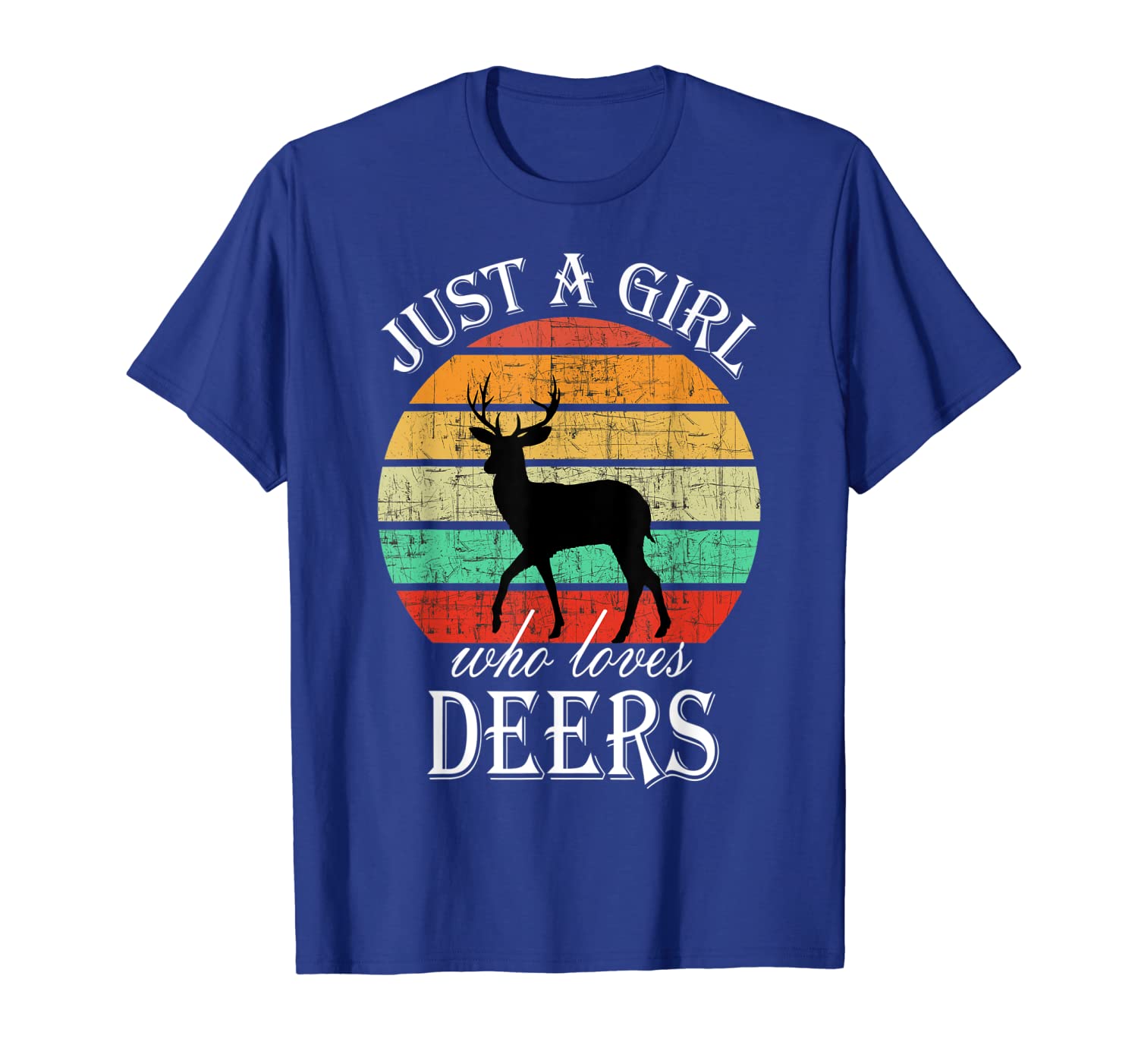 

just a girl loves deer tshirt retro vintage funny, White;black