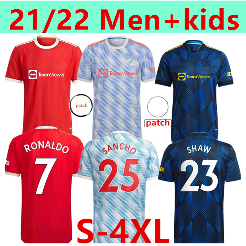 

RONALDO Size:S-4XL 21 22 SANCHO Manchester soccer jerseys UNITED BRUNO FERNANDES MARTIAL UTD POGBA RASHFORD football shirt man + kids LINDELOF MAGUIRE JAMES, 21/22 home