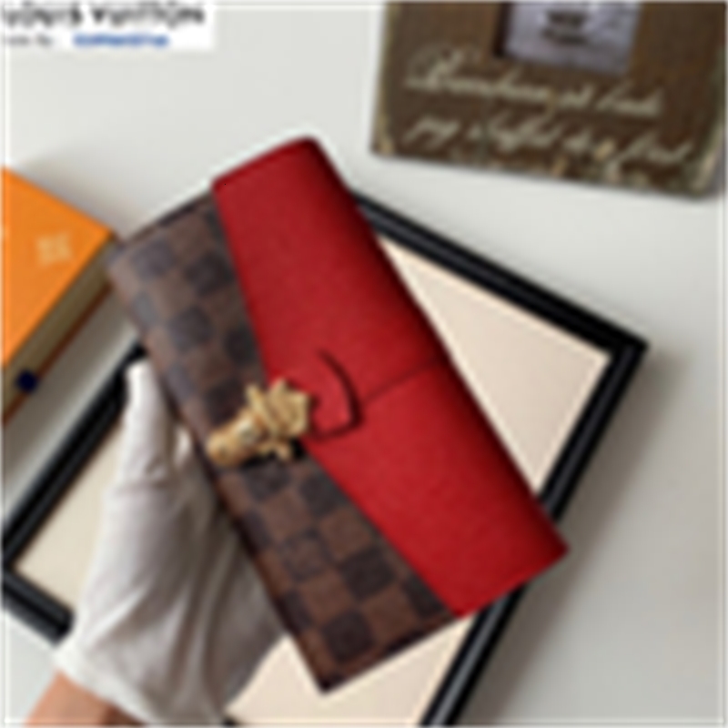 

red pouches brand leather wallets designer card luxury women real m64449 long plaid chain wallet lock key wallet holders big phone cases pur, Red;black
