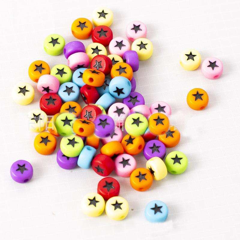 

Other 3600pcs 4*7mm Mix Solid Colors Coin Round Star Beads Plastic Ornaments Acrylic Bracelet DIY Jewelry Making Loose Spacer
