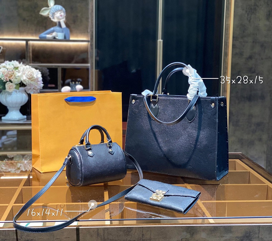 

Three-piece Totes Handbag Fashion woman Shoulder Bags Genuine Leather Classic pattern Design Super Large Capacity High Quality Gifts 020, #38