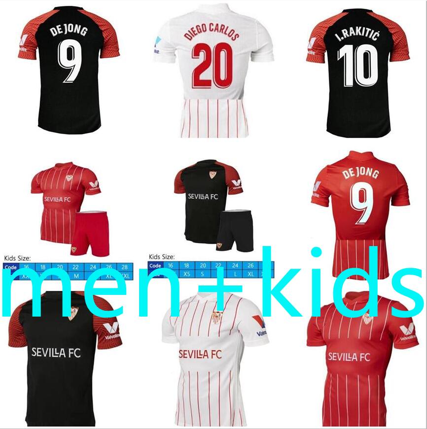 

Sevilla FC soccer jerseys 21 22 PAPU GOMEZ I.RAKITIC .OCAMPOS DE JONG J.NAVAS SUSO MUNIR Y.EN-NESYRI 2021 Men+Kids Kits football shirts, Black;yellow