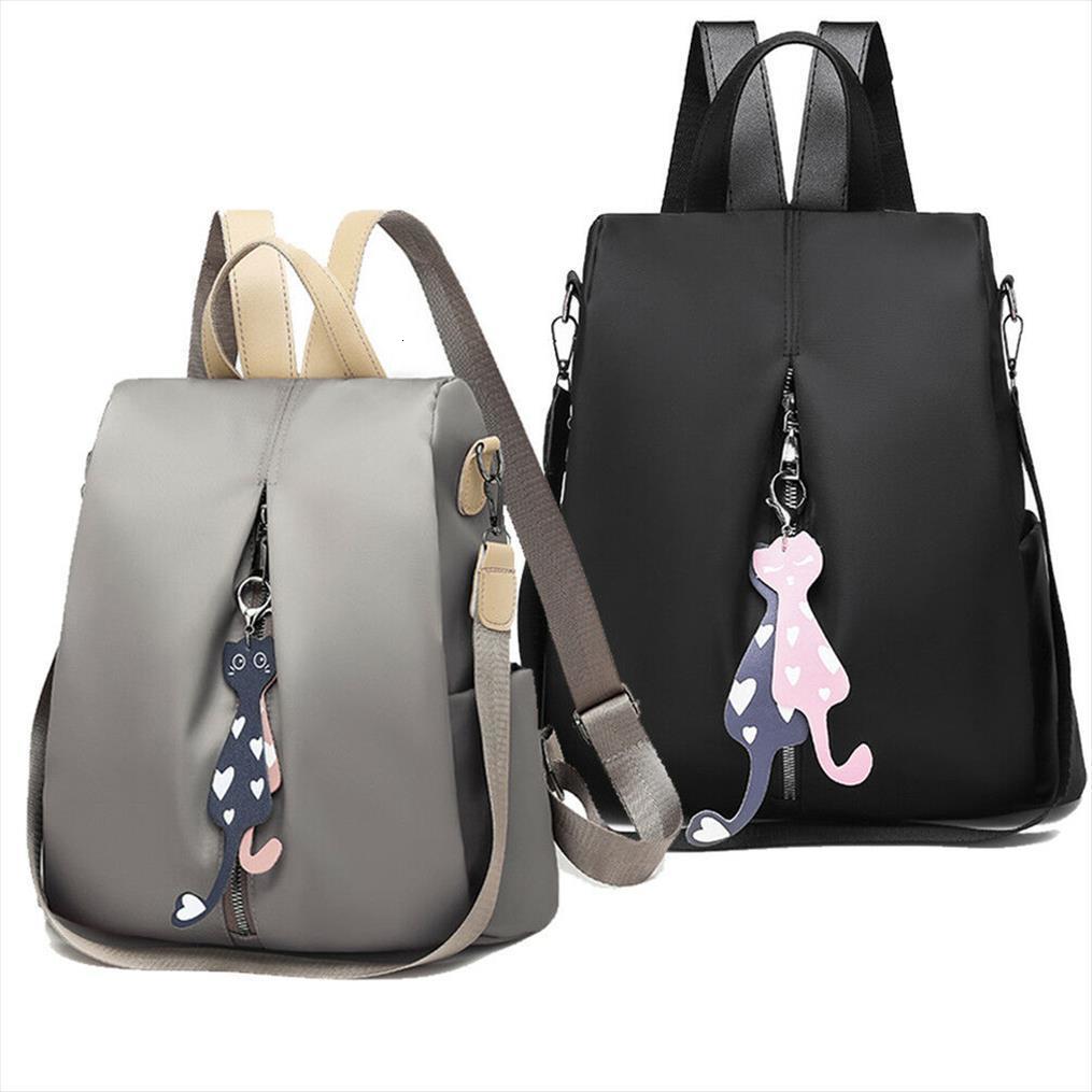 

womens anti theft backpack fashion simple solid color school bag oxford cloth travel shoulder