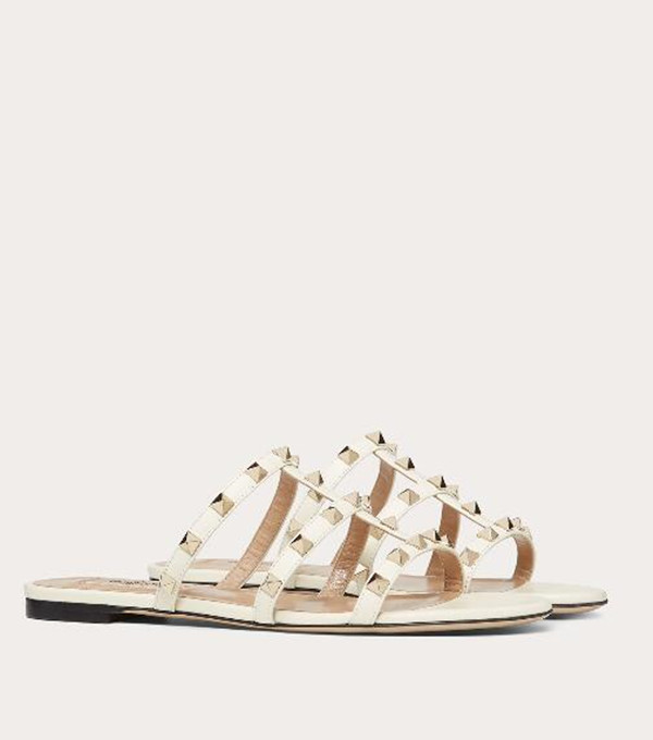 

2021 Summer Rock Stud Beach Slide Women Sandals Flats Lady Studs Flip Flops Slipper Top Designer Luxury Slides