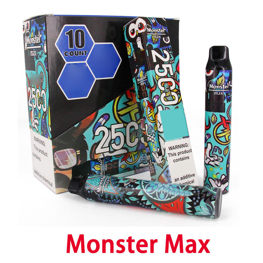 

Monster Max 2500 puff electronic cigarette disposable pen with fashion design and big capacity pod kit 10 colors VS Bar Plus