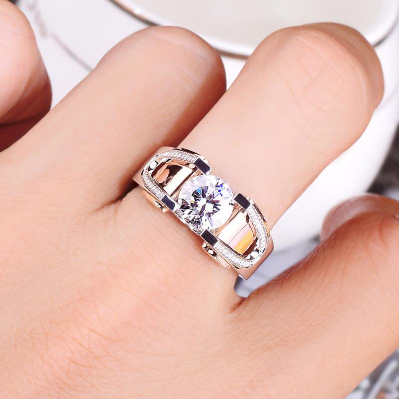 

Cluster Rings Punk Ring For Men Fashion Adjustable Hip Jewelry Accessories Double Color Women Jewellery Gift Wholesale KCR087, Golden;silver