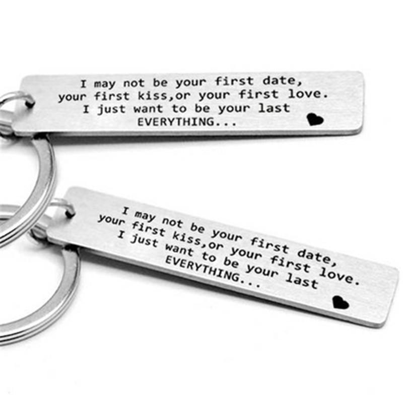 

Keychains Europe And The United States Couple Gift Stainless Steel Keychain I May Not Be Your First Date Men Women Jewelry