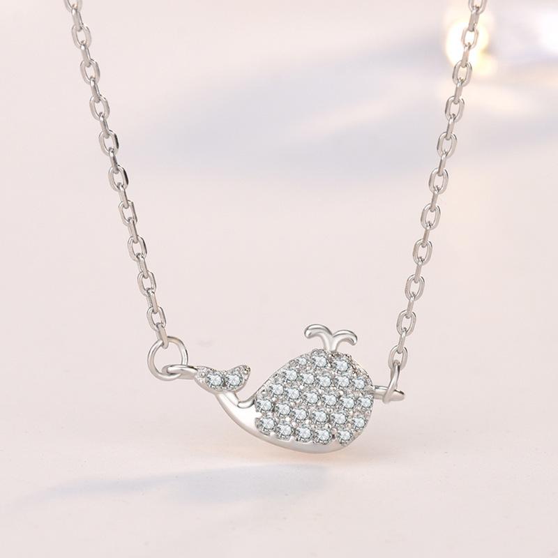 

Chokers Fashion Neck Chain Necklaces For Women Dolphin Pendant Steel Necklace 925 Silver Jewelry