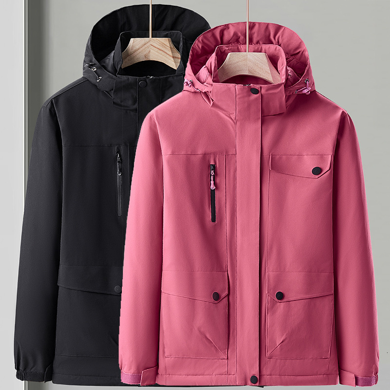 

2021 winter down stormsuit men's windproof and waterproof three in one or two-piece ski women's outdoor, Male black