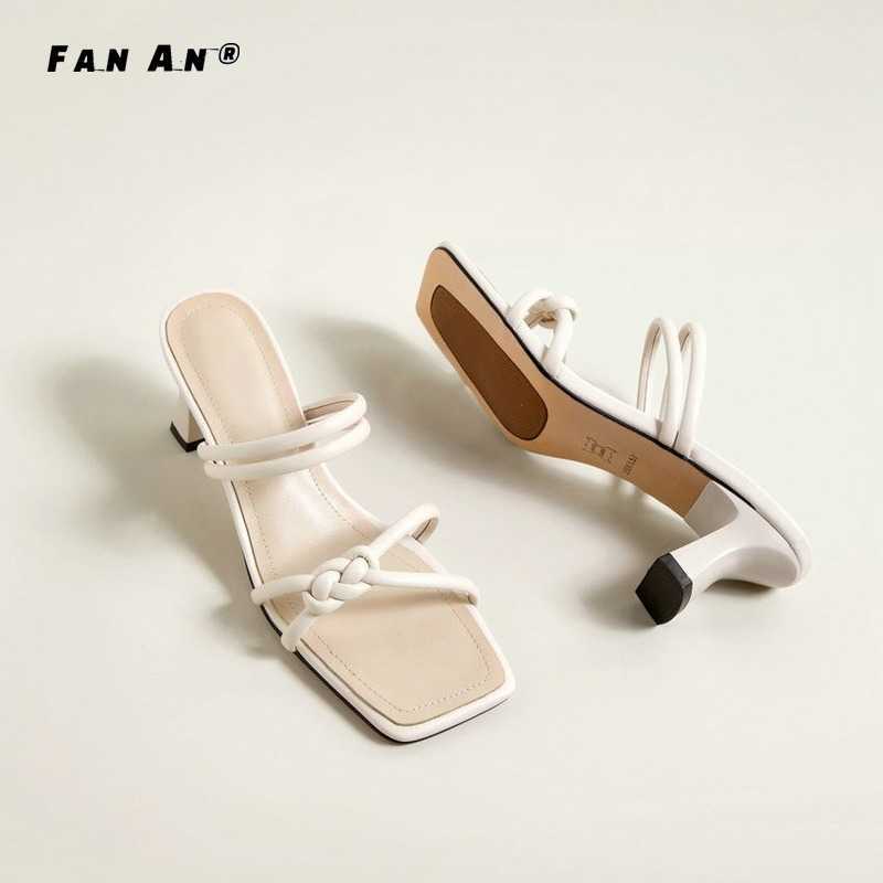 

Fashion sandals with 2021 summer Thick high heels concise open toe summer women's shoes fashion sandals high heel shoes Y0721, Creamy-white