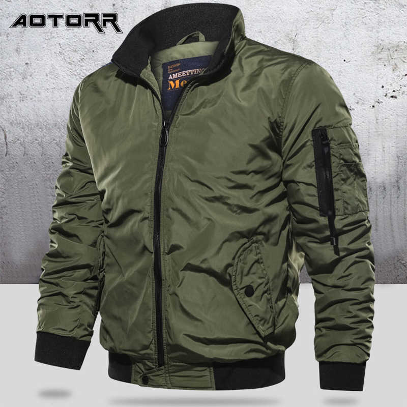 

Men's Bomber Jacket 2021 New Military Jackets Cargo Flight Coat Men Autumn Casual Padded Stand Collar Outerwear Mens Clothing X0621, Mg9023black