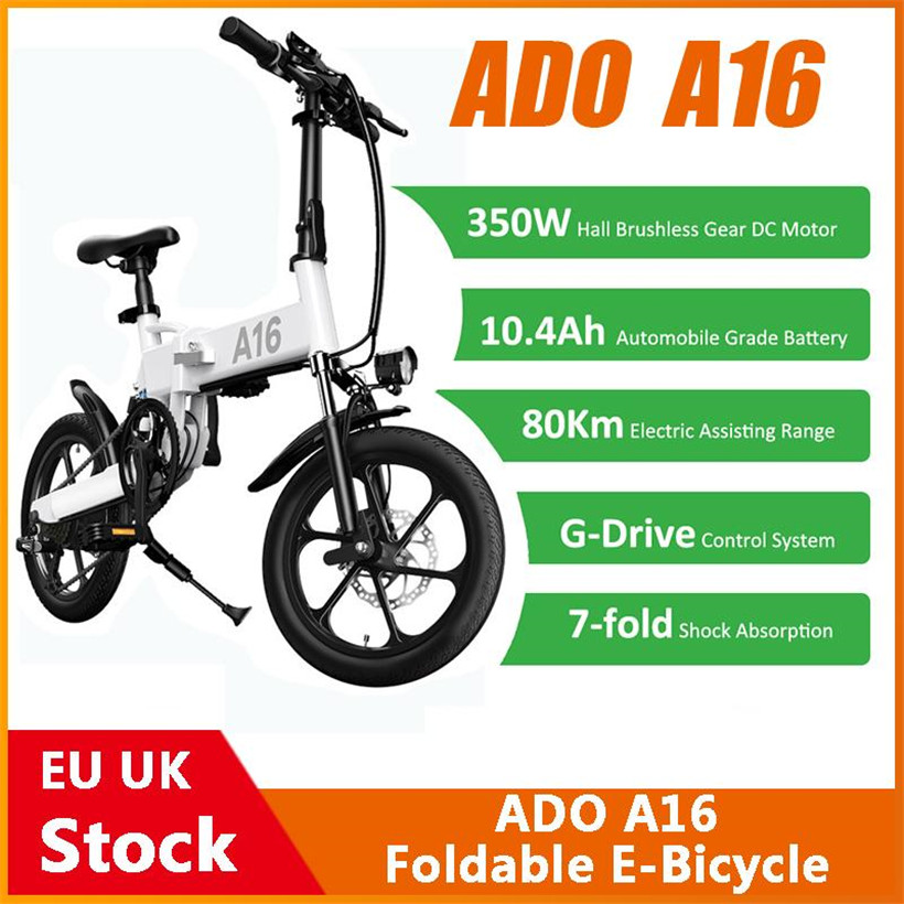 

[EU UK Stock] ADO A20 A26 A16 Foldable Electric Bicycle 20 26 16 Inche Tire E bikes 350W DC Motor 35km/h Removable Battery Mountain Bike, Customize