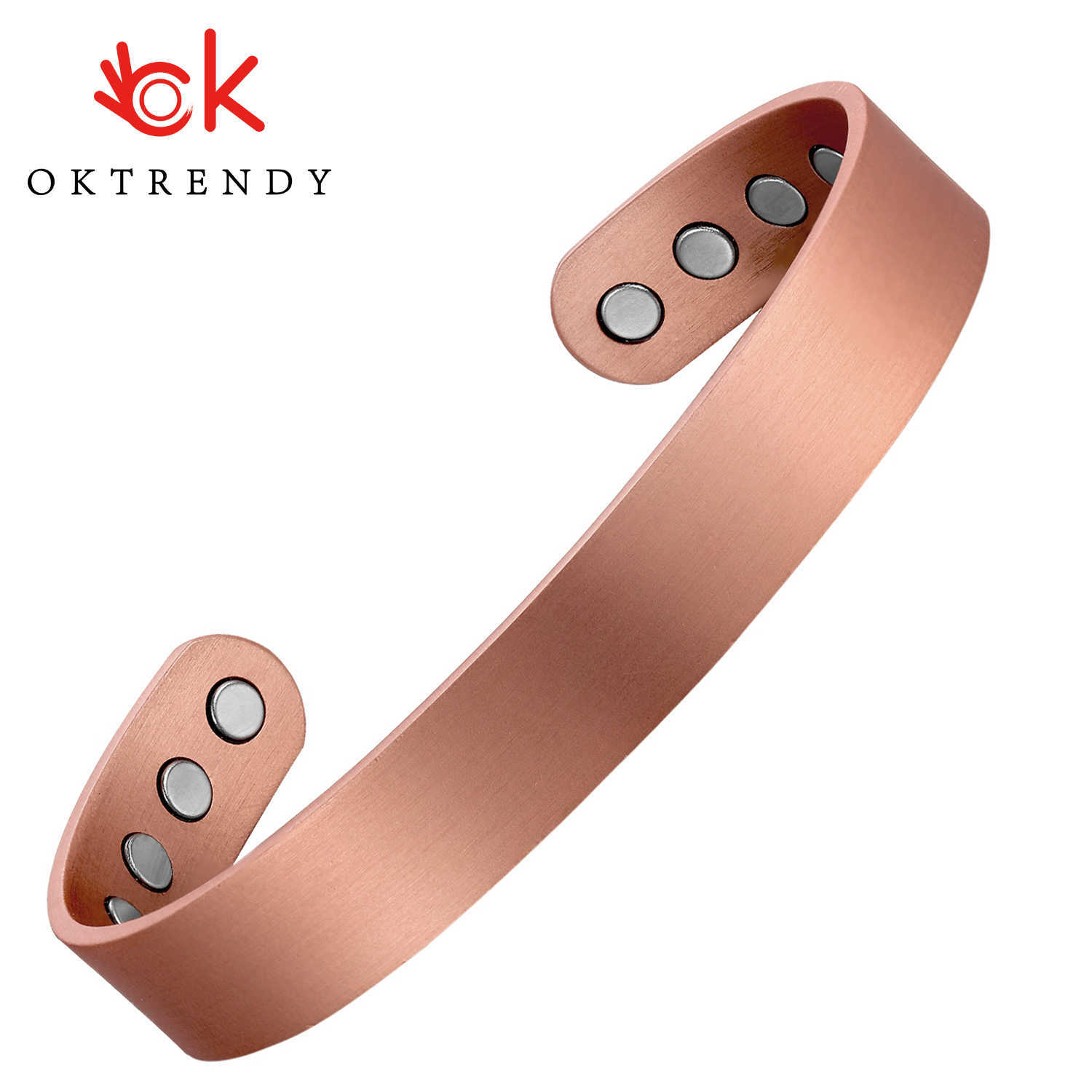 

Magnetic Bracelet Copper Classic Style Cuff Adjustable Bangles Femme Health Arthritis Healing Copper Bracelets for Men 8 Magnets Q0722