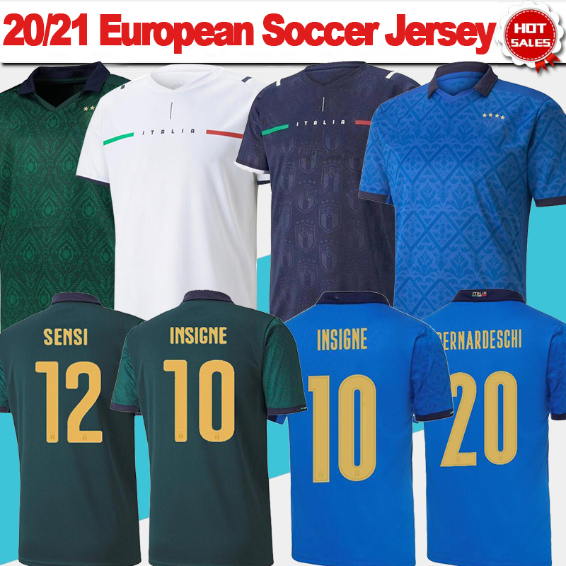 

20/21 Soccer Jersey IMMOBILE INSIGNE CHIELLINI BONUCCI ITALIA Home Soccer Shirt Nation team 2021 Away Third Football Uniform Customized On sale S-3XL, Black;yellow