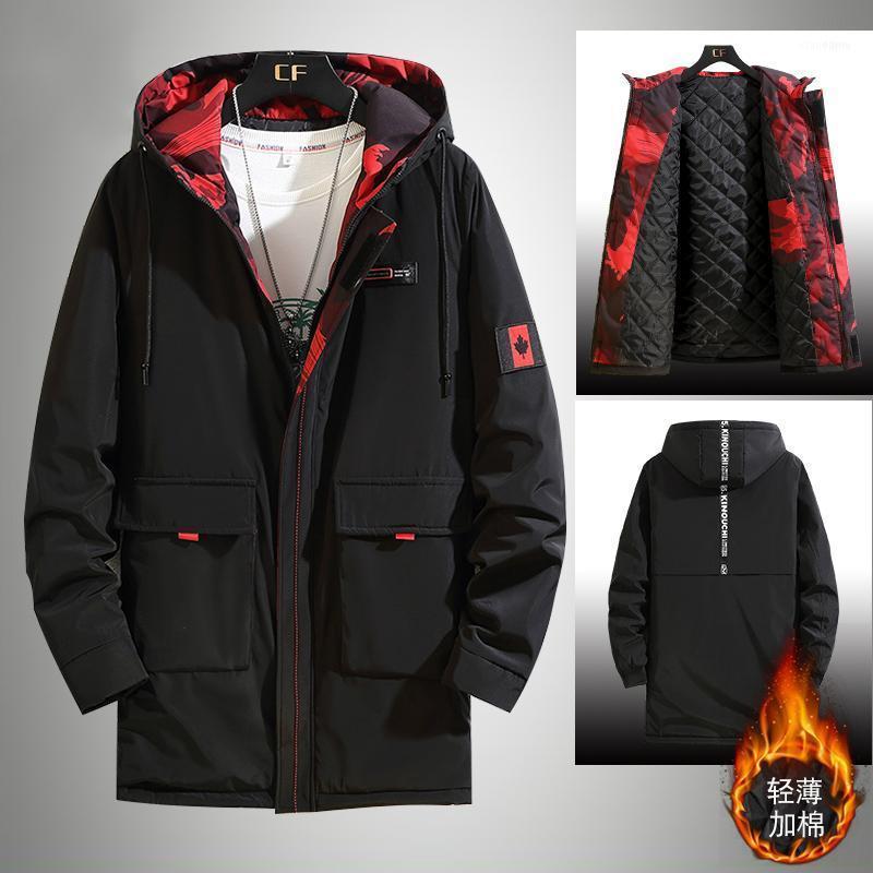 

Men's Down & Parkas Slim Hooded Men Thicken Warm Padding Puffy Jacket Casual Anorak Big Size Waterproof Streetwear Long Coats KK60MF1, Black