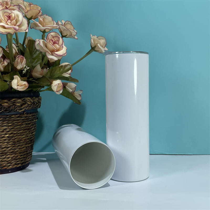 

20oz Straight Sublimation Enamel Tumbler Sublimated Stainless Steel Water Bottle Insulation Coffee Mug Thermal Transfer Drinking Cup Wholesale A02, White