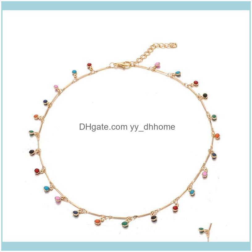 

& Pendants Jewelryenamel Sun Chokers Necklaces Gold Color With Colorful Enamelled Pendant Rainbow Chain Necklace For Women Party Jewelry 38C