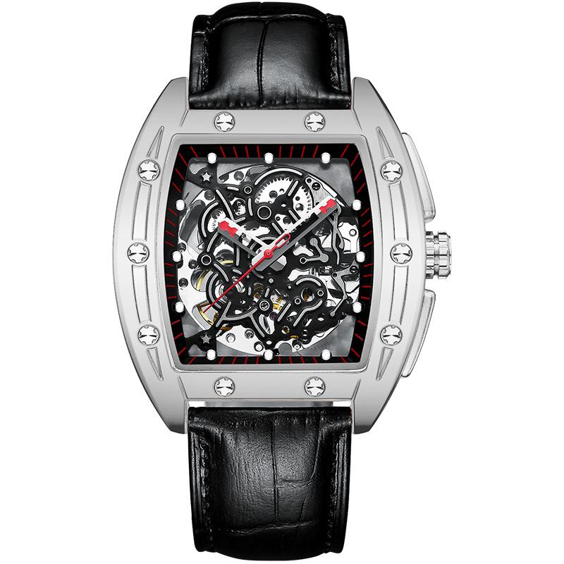 

Wristwatches Luxury Men Mechanical Wristwatch Leather Watch Top Brand Watches Men's Automatic Reloj Hombre, Color 4