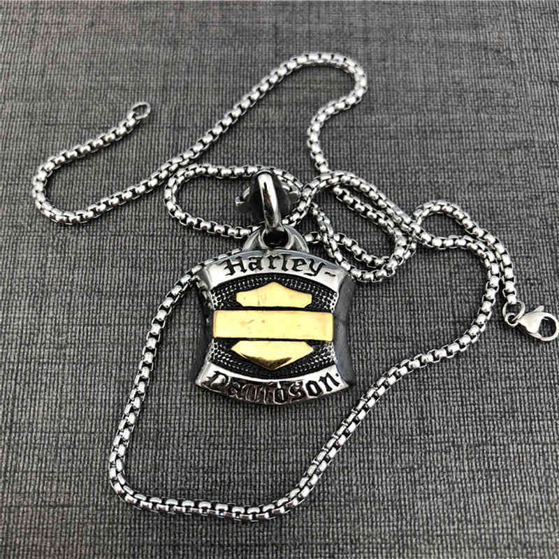 

Stainless Motorcycles Steel Style Necklace Jewelry 316L Popular Gold Silver Biker Men Boys Pendant With Chain ZNNT