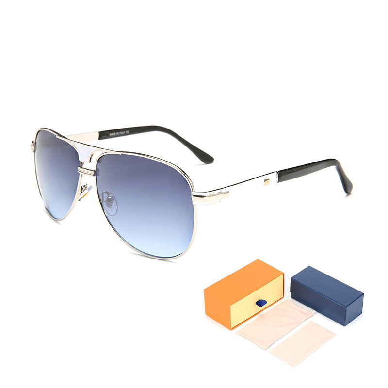 

Fashion Classic design Polarized Luxury Sunglasses For Men Women Pilot Sun Glasses UV400 Eyewear Metal Frame Polaroid Lens 9017 With boxes