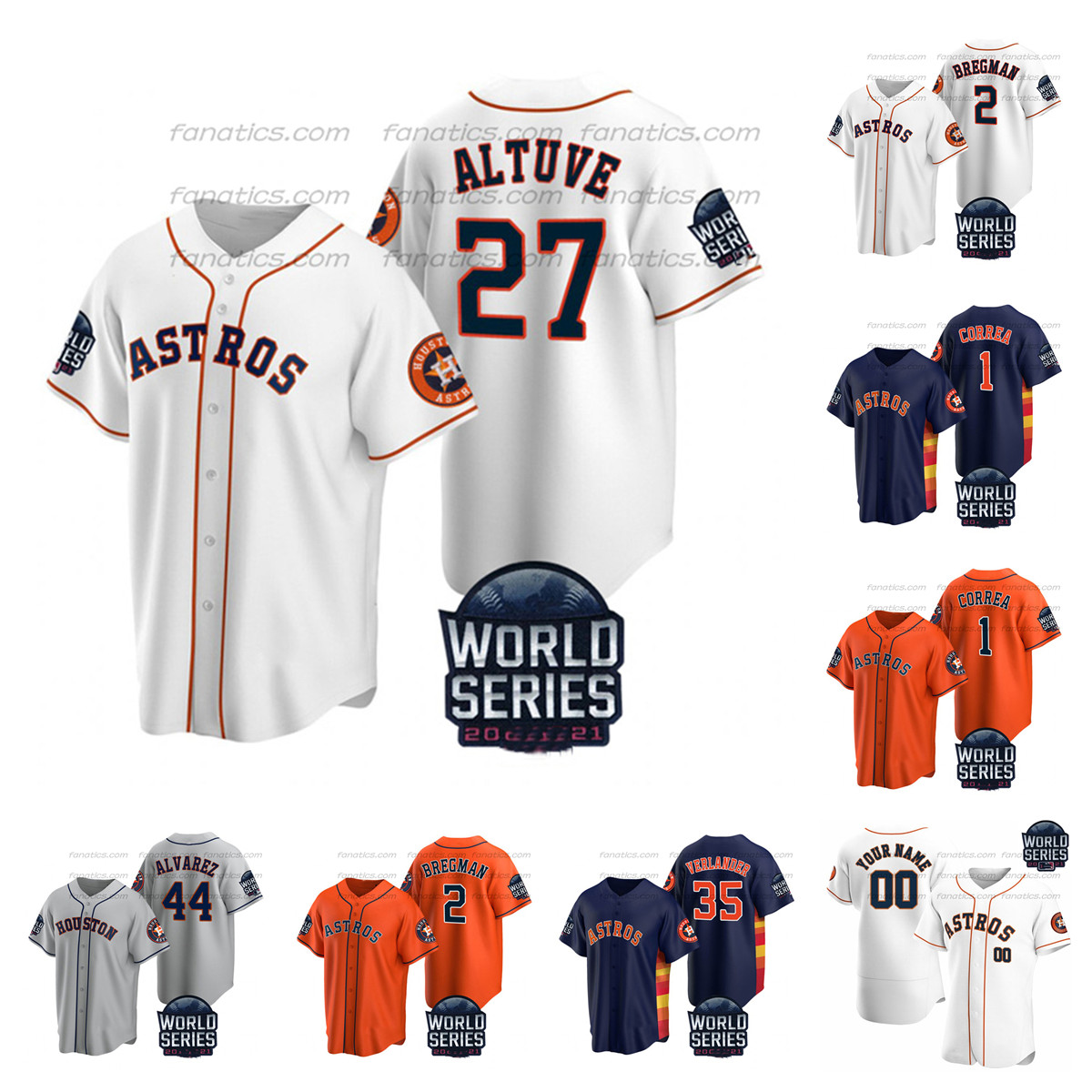 

44 Yordan Alvarez Astros 2021 world series Jersey Alex Bregman Jose Altuve Carlos Correa Yuli Gurriel Michael Brantley Kyle Tucker Justin Verlander Jason Castro, Orange womens s-xxl