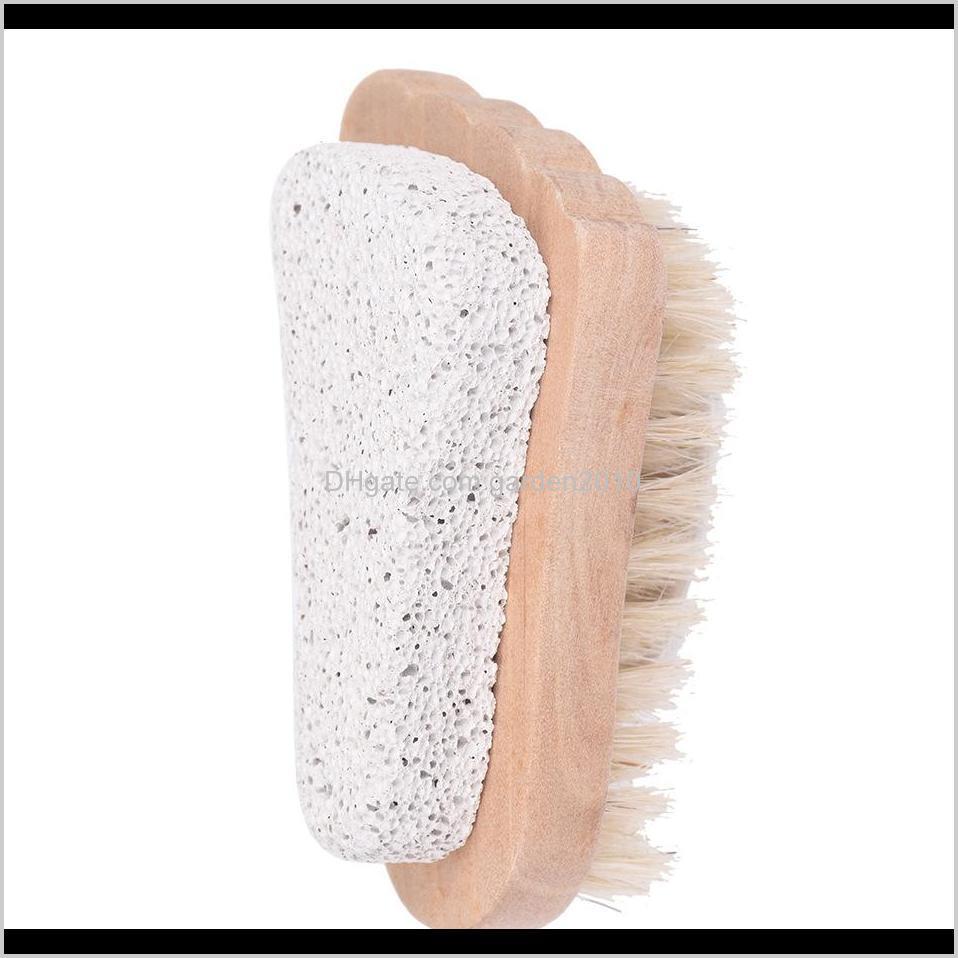 

Brushes, Sponges Scrubbers Bathroom Aessories Bath Home & Garden2 In 1 Exfoliating Spa Pumice Stone And Soft Bristle Scrub Foot Cleaning Bru