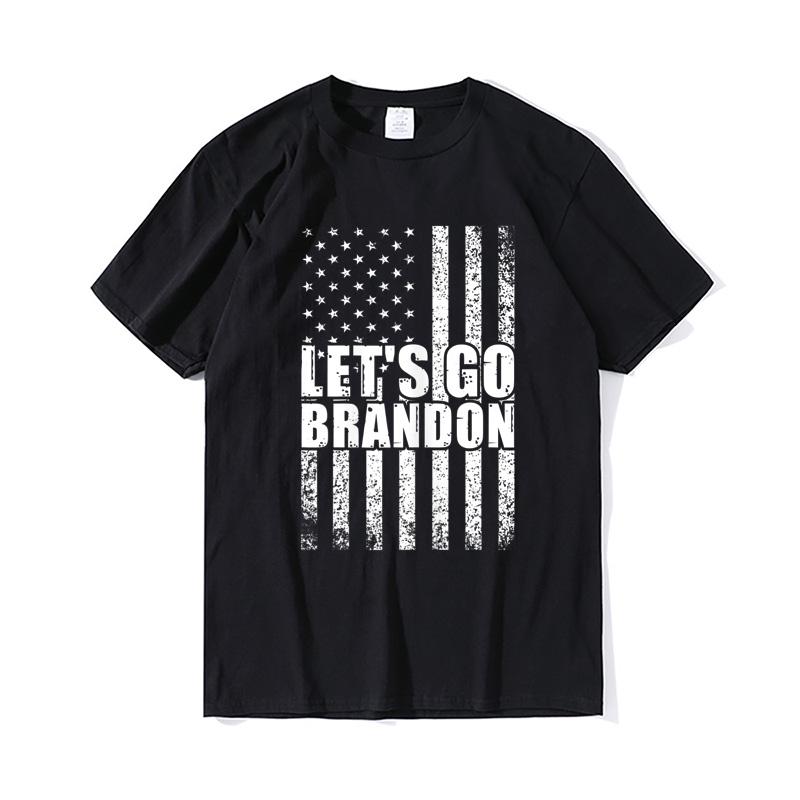 

Men's T-Shirts Let's Go Brandon T-shirt US Flag Funny Trendy Sarcastic Novelty Selling Casual Short Sleeve Top, Gray