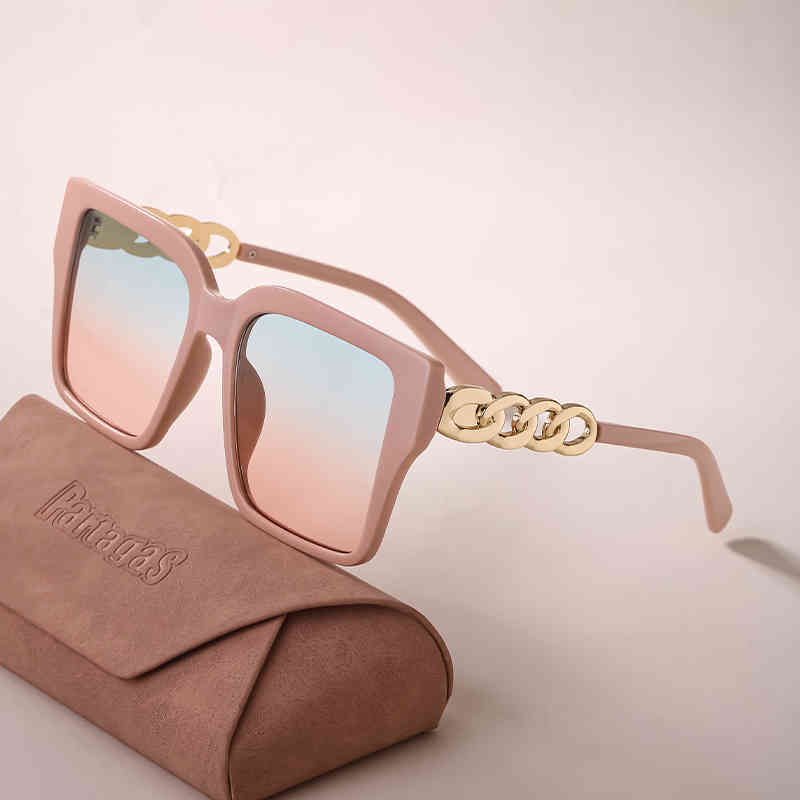 

Gradient Multicolor Square Oversized Frame Ladi Sunglass Women Retro Glass Brand Digner Outdoor Street Shooting GlassT3CV