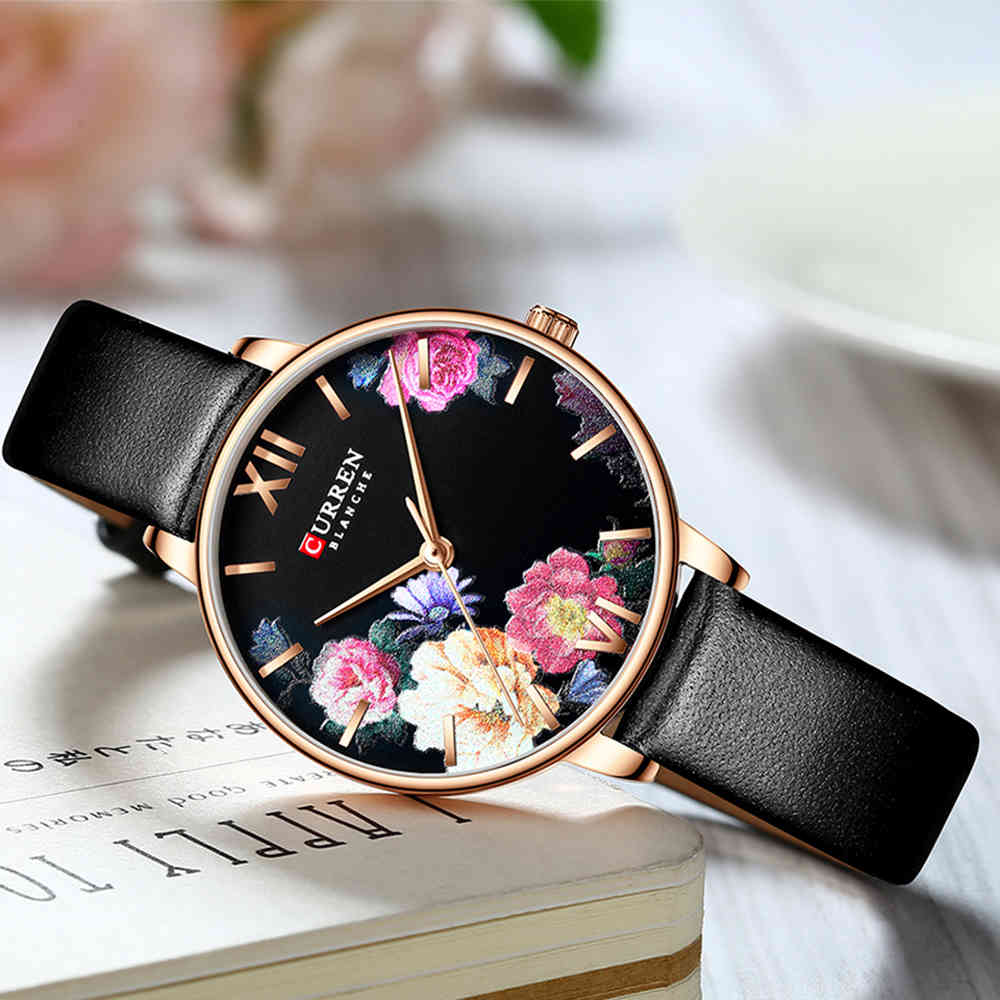 

Top Luxury CURREN Women Watches Dial Ladies Fashion Quartz Wristwatch Waterproof Ultra-thin Simple Strap Waterproof Reloj Mujer 210517, L-khaki