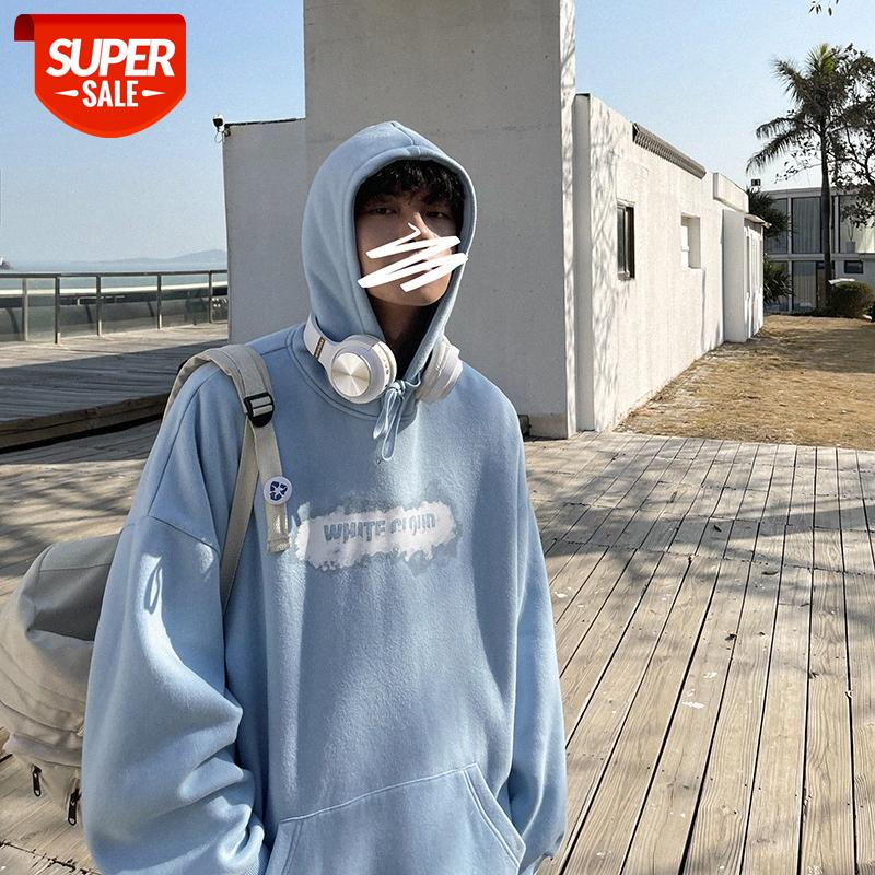 

INTFEDAY Xiaoqing Art Cloud Letter Printing Loose Sweater Men and Women Unisex Sports Hoodie #NT2i, Black