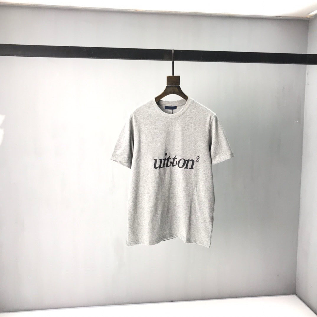 

2021ss spring and summer new high grade cotton printing short sleeve round neck panel T-Shirt Size: -l-xl-xxl-xxxl Color: black white cD311434h, Gray