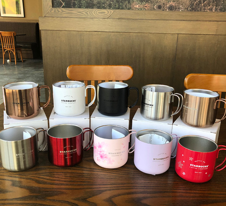 

The latest 12OZ Starbucks mug, a variety of styles to choose from, stainless steel coffee cup with handle, support customized logo, Write color after purchase