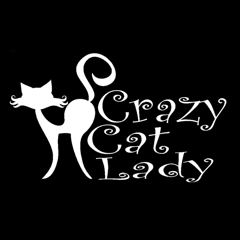 13.7cm * 8,1 cm Crazy Cat Lady Accessoires Animal Autocollant de voiture Moto