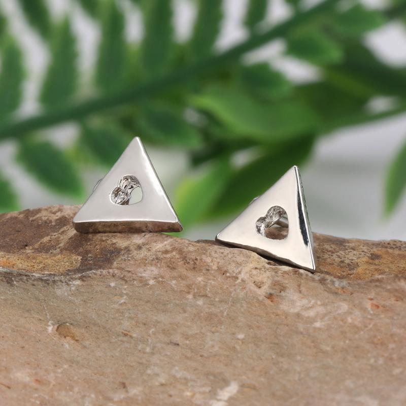 1Pair Tiny Stud Earring Hollow Triangle Shape Simple Jewelry For Gift Dangle & Chandelier-image-696766997