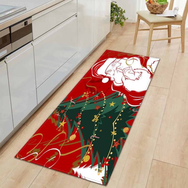 Christmas Santa Claus Carpet Anti-slip Kitchen Room Floor Mat Rug Xmas Decor UK