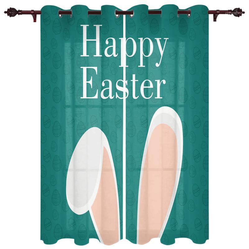 

Nice Translucent Curtains With Easter Ears Pattern For Living Room Kitchen Bedroom Decoration Windows Curtain & Drapes
