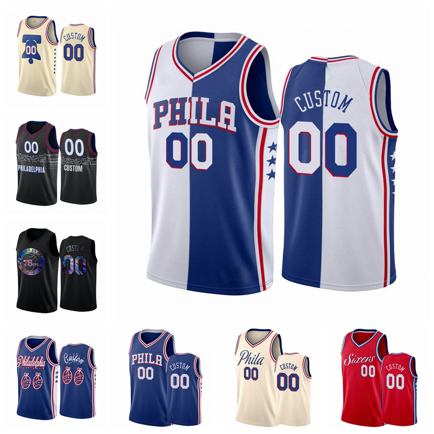 

76ers MEN Custom 2021 Xmas Festive Special Blue Basketball Jersey