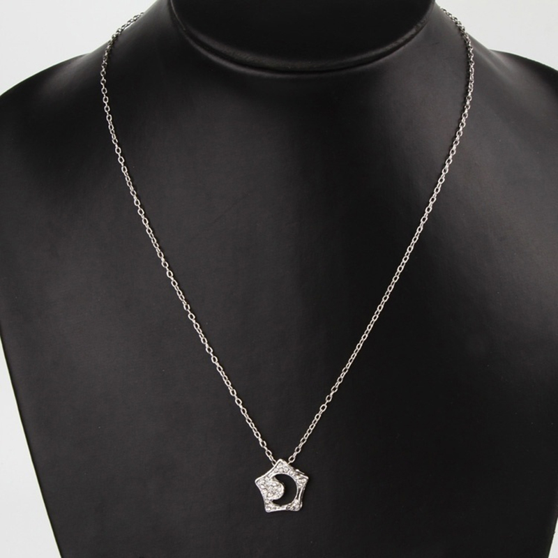 

Charm Chic Drama Boys Over Flowers Hollow Moon Crystal Necklace Pendant Jewelry